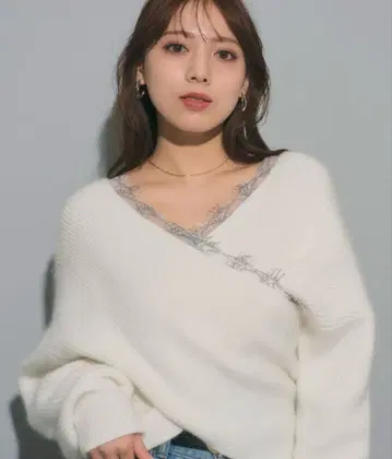 Mystrada 레이스 크로스 니트