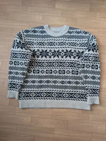 BATONER 스티븐 앨런 스웨터 아이보리 블랙 L 사이즈