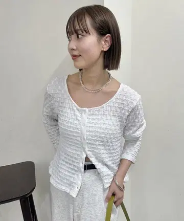 mystic 라운드넥 레이스 가디건