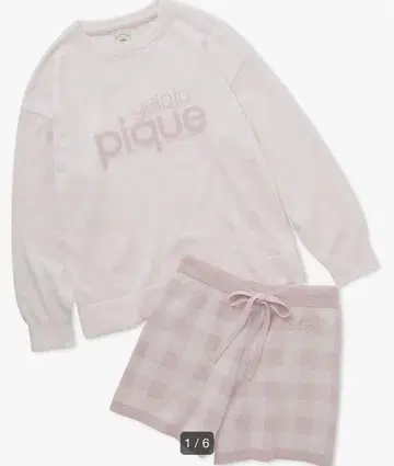 [ 택 포함 새상품 ] 젤라또피케 로고 자카드 풀오버 & 숏팬츠 세트