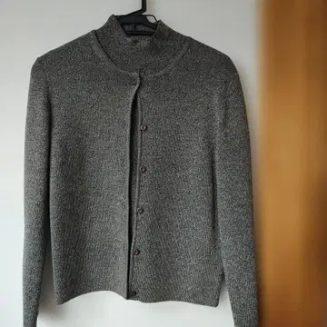 그레이 하이넥 가디건 앙상블 L