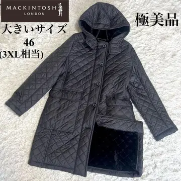 [ 컨디션 최상 ] 매킨토시 퀼팅 코트 보아 안감 롱 코트 블랙 레어