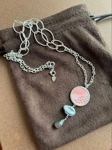 새상품급 아가트 agete 실버 펄 목걸이 래브라도 라이트