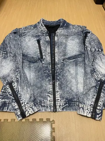 MWzNEXTWORKERZ x FIELDCORE 데님 자켓 데미지 블루