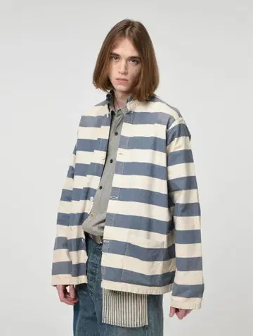 BOWWOW 'BLUE STRIPE PRISON JACKET' XL