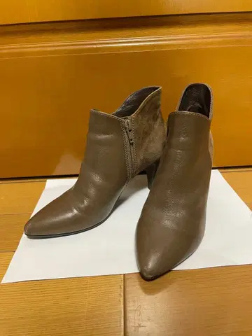 EIZO 브라운 가죽 스웨이드 부티