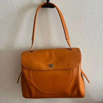 오렌지 가죽 핸드백 중형