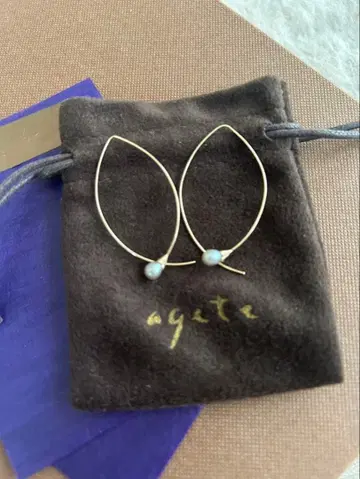 새상품급 아가트 agete 10k 후프 펄 귀걸이