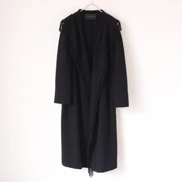 엘르만노 쉘비노 프린지 롱 코트 LL 블랙