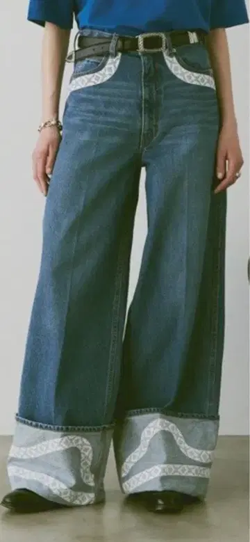 Soerte 와이드 레그 데님 팬츠