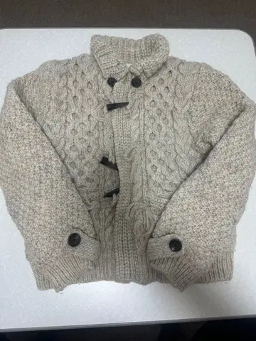 베이지 케이블 짜임 가디건