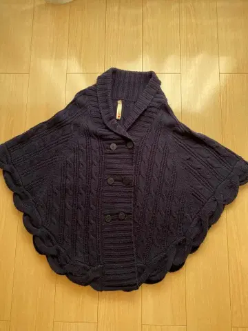 Q 니트 판초 네이비