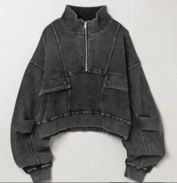 JEANASIS 블리치 하프 ZIP 숏 풀오버