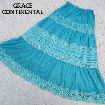 그레이스 콘티넨탈 절개 캉캉 스커트 롱 레이스 36 S