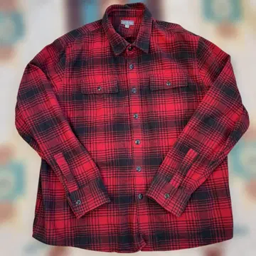 L.L.Bean 헤비 플란넬 셔츠 옴브레 빨간색 XXL