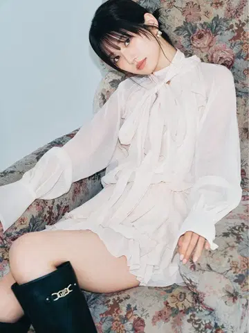 릴리 브라운 드레이프 프릴 셋업