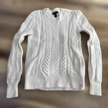 J.Crew 화이트 케이블 니트 스웨터 긴팔