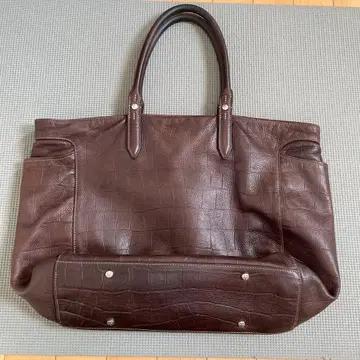 아니아리 토트백 숄더백 악어 엠보싱 다크 브라운