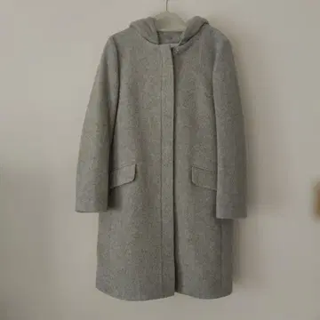 NATURAL BEAUTY BASIC 후드 부착 그레이 코트