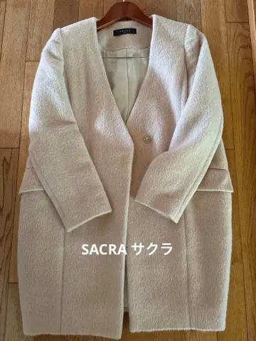 SACRA 사쿠라 [새상품급] 노카라 알파카 혼방 코트 38 일본제