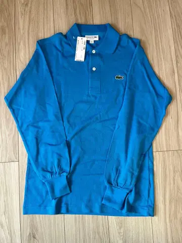 LACOSTE 클래식 핏 긴팔 피케 셔츠 M 파랑