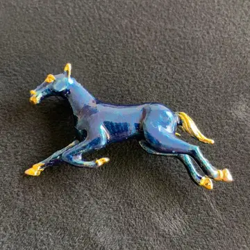 [ 17 ] SPHINX 스핑크스 영국제 에나멜 브로치 파랑 말 빈티지