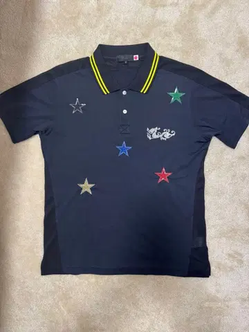 댄스 위드 드래곤 골프 셔츠 반팔 별 블랙