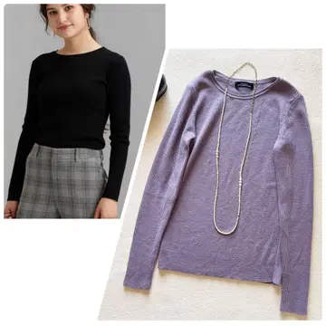 거의 새상품 green label relaxing 울 리브 니트 풀오버