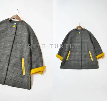 새상품급 TURKLE TURTLE 타쿠르 터틀 울 노카라 코트