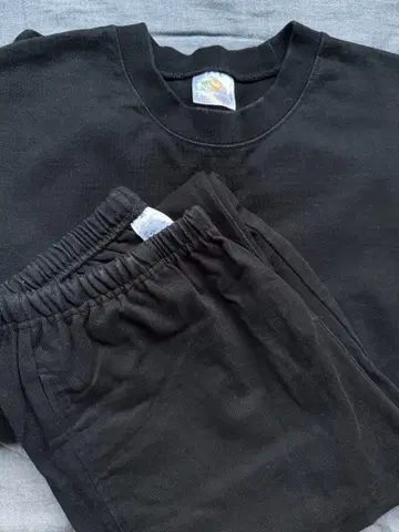 FRUIT OF THE LOOM 블랙 맨투맨 셋업