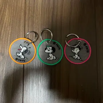 스누피 자수 시어 키링 3개 세트