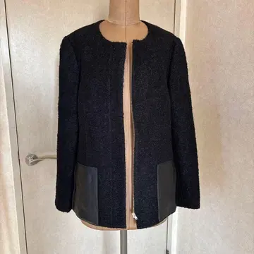 다크 그레이 노카라 자켓 울