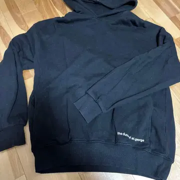 DUFFER 블랙 후드 부착 후드티 S