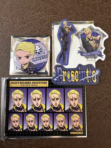 죠죠 황금의 바람 프로슈토 증명사진풍 브로마이드 캔뱃지 스티커