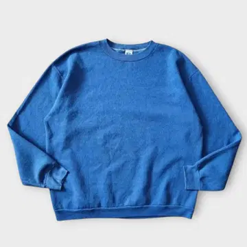 90s 러셀 애슬레틱 무지 맨투맨 USA제 블루 계열 XL