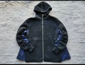 zara 나일론 콤비 후드티 블랙 x 네이비