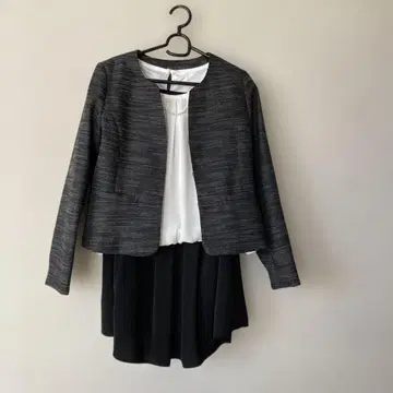 노카라 블랙 트위드 자켓 M 사이즈