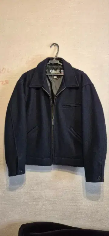 Schott 싱글 라이더 울 자켓 42 네이비