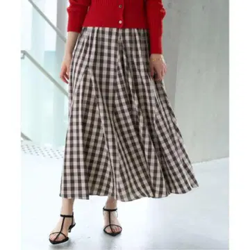 IENA 깅엄 체크 패널 스커트