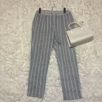[베이플로우] 스트라이프 캐주얼 팬츠 그레이 화이트 2 사이즈 맨투맨