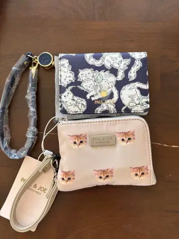 PAUL & JOE 패스 케이스 세트 네이비 베이지