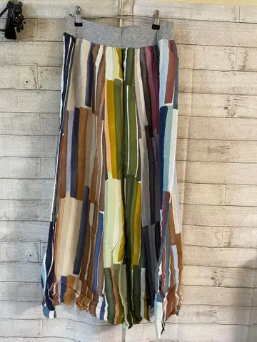 안티카 플레어 스커트 다색 스트라이프