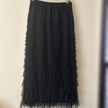 Loungedress 블랙 프릴 타이트 스커트