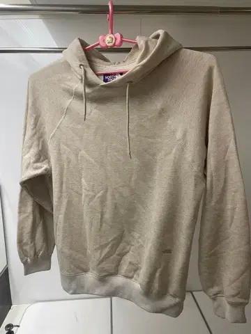 THE NORTH FACE 베이지 후드티 L 사이즈 퍼플 라벨