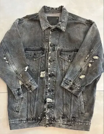 R13 데미지 가공 데님 자켓 M 블랙
