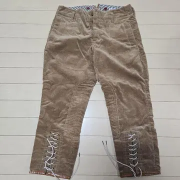 [ BEAMSBOY ] 코듀로이 브라운 팬츠 앵클 기장 레이스업