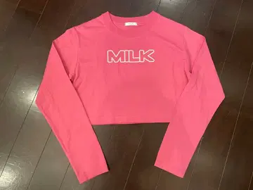 [미사용 새상품] MILK 크롭 긴팔 T셔츠 핑크