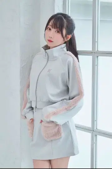 fake fur point track skirt set rosemuse