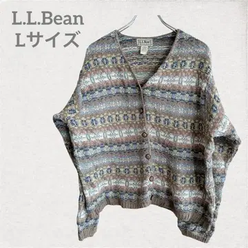 L.L.Bean 멀티 컬러 자카드 가디건 여성용 L 사이즈