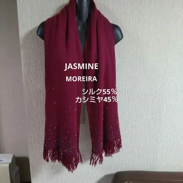 JASMINEMOREIRA 비즈 포함 와인 레드 컬러 스톨